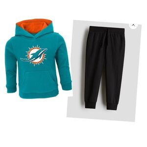 Miami Dolphins Outerstuff Toddler Teal Logo Pullover Hoodie 4T Black H&M Sweats